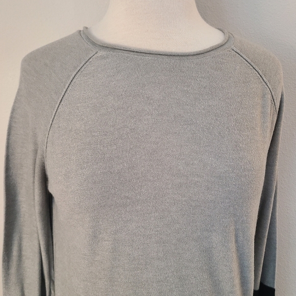 T Alexander Wang Gray Color Block Long Sleeve Top - Picture 3 of 6